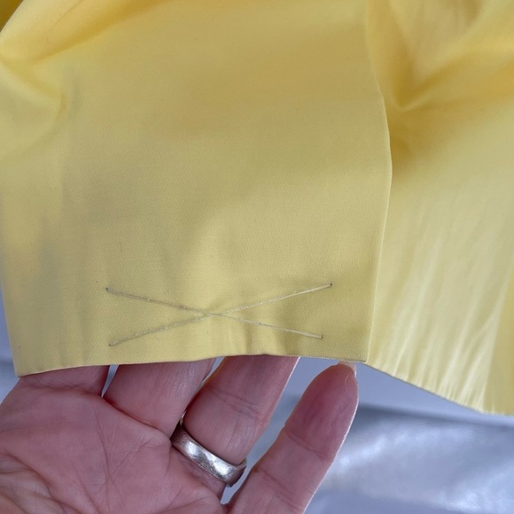 Anne Klein Butter Yellow Tortious Button Fitted Lined Long Sleeve Trench Coat - Picture 6 of 13